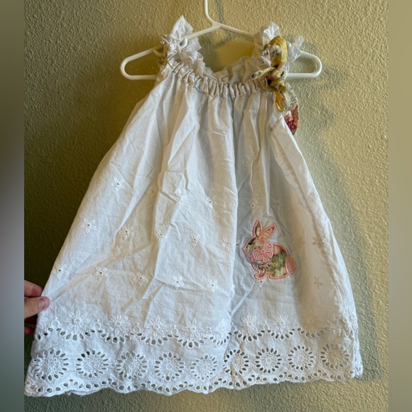 angel Other - Angel White Kids Casual Dress with Pink Accents